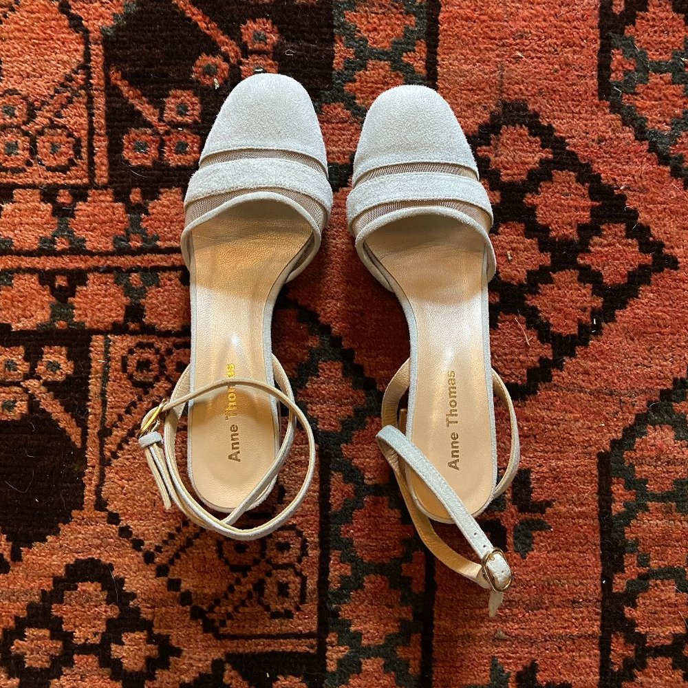 Anne Thomas Suede Strappy Heeled Sandal